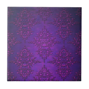 Carreau Damas violet vibrant élégant