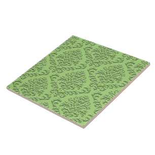 Carreau DAMASSÉ de BILTMORE en VERT DE RELIEF