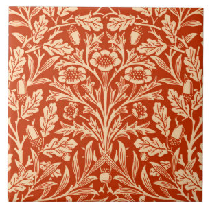 Carreau Damassé florale de Nouveau d'art, mandarine