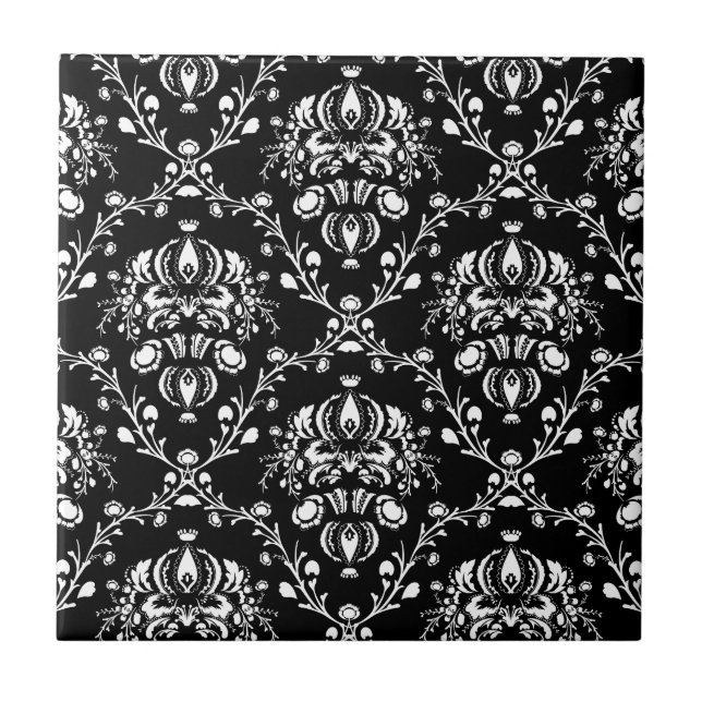 Carreau Damassé noire et blanche (Devant)