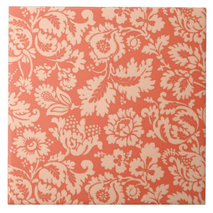 Carreau Damassé, pêche et corail floraux de William Morris