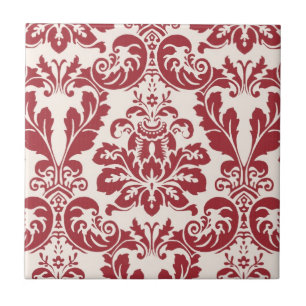 Carreau Damassé rouge et blanche de tuile…
