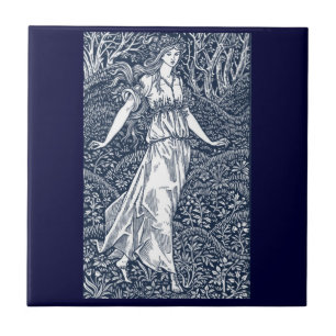 Carreau dame dans les bois