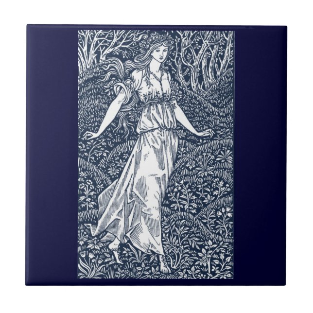 Carreau dame dans les bois (Devant)