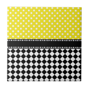 Carreau Damier jaune de point