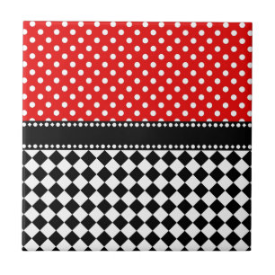 Carreau Damier rouge de point
