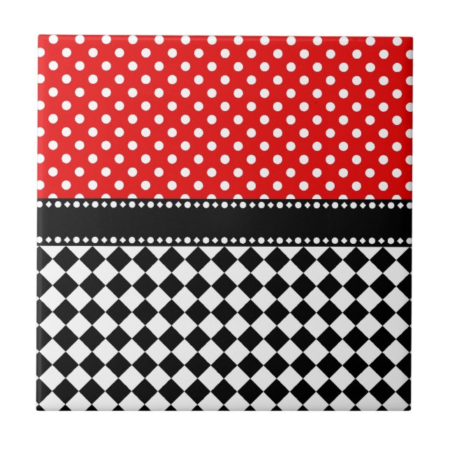 Carreau Damier rouge de point (Devant)