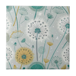 Carreau Dandelion Whimsical - Jaune, Blanc & Turquoise