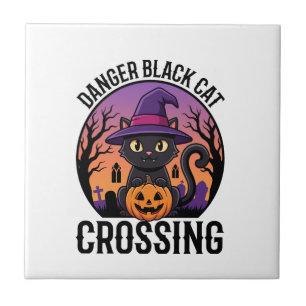 Carreau Danger Halloween Chat Noir Traverse