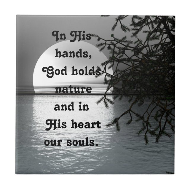 Carreau Dans des ses mains reflétant la lune (Devant)