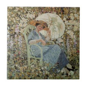Carreau Dans le jardin, Giverny par Frederick Frieseke