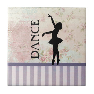 Carreau Danse - Ballerina Silhouette Arrière - plan Vintag