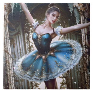 Carreau Danse de ballet dans un Tutu bleu