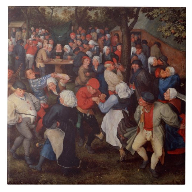 Carreau Danse de village (huile sur le panneau) (Devant)