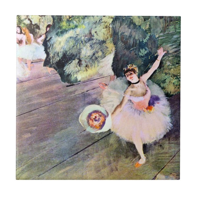 Carreau Danseur avec un bouquet de fleurs d'Edgar Degas (Devant)