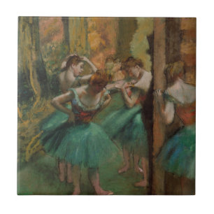Carreau Danseurs d'oeuvres de ballet Pink and Green Edgar