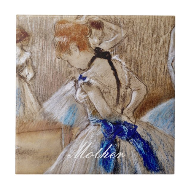 Carreau Danseuse Degas Avec Ruban Bleu (Devant)