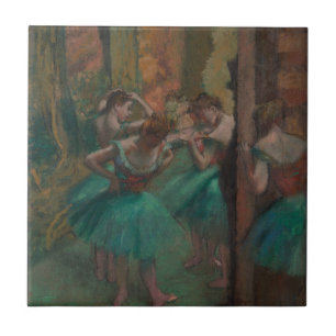Carreau Danseuses de Edgar Degas en vert, Art de ballet vi