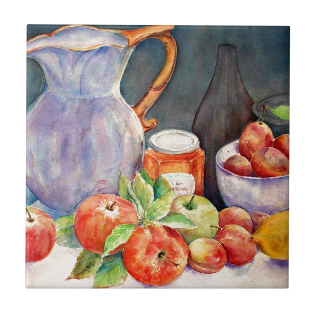 Carreau d'aquarelle de fruit toujours la vie (Devant)