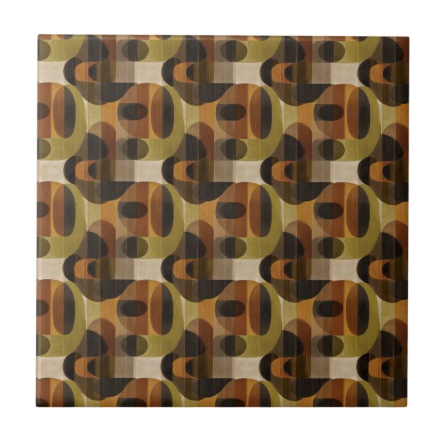 Carreau Dark Mid Century Geometric Pattern (3) (Devant)