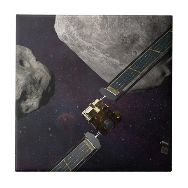 Carreau Dart Spacecraft Et Le Liciacube Avant Impact (Devant)