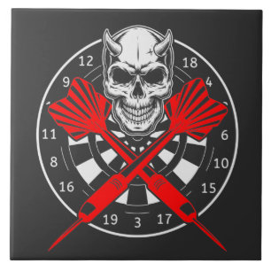 Carreau Dartboard Dartboard Darts Crâne
