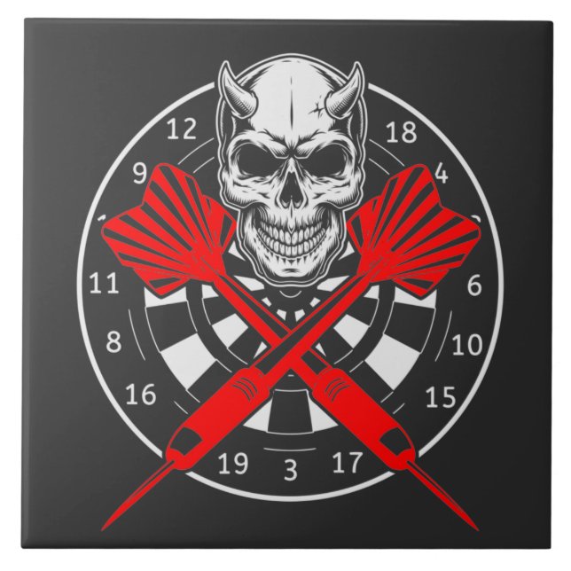 Carreau Dartboard Dartboard Darts Crâne (Devant)