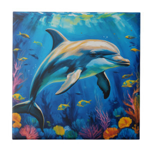 Carreau Dauphin de peinture à l'huile