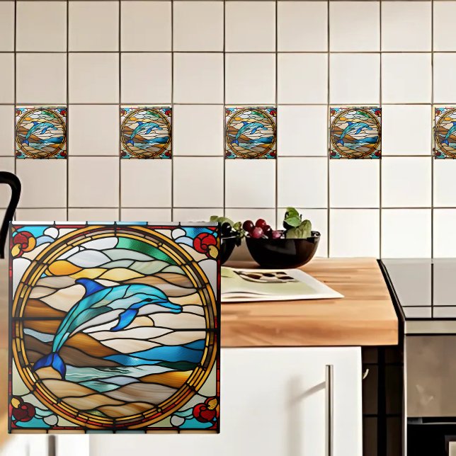 Carreau Dauphin en verre de Faux Stainé (Créateur téléchargé)
