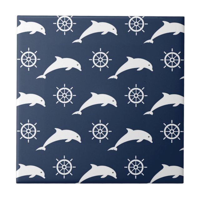 Carreau Dauphins sur le motif de défilé (Devant)