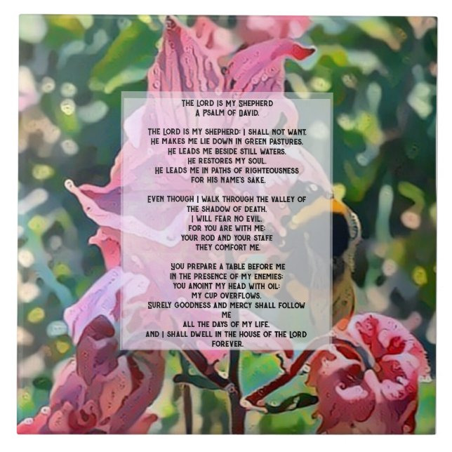 Carreau David Psalm 23 biblical quote (Devant)