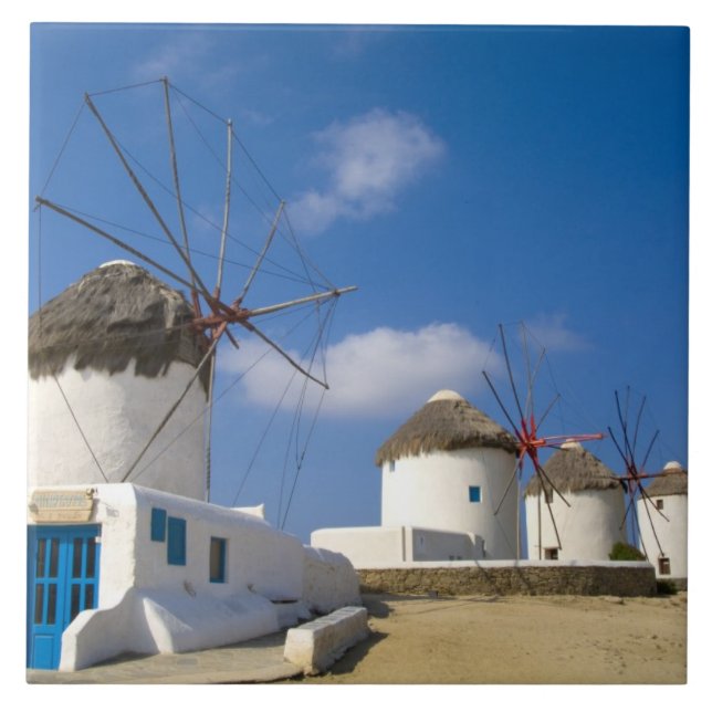 Carreau De beaux moulins à vent sur l'île de Mykonos, (Devant)