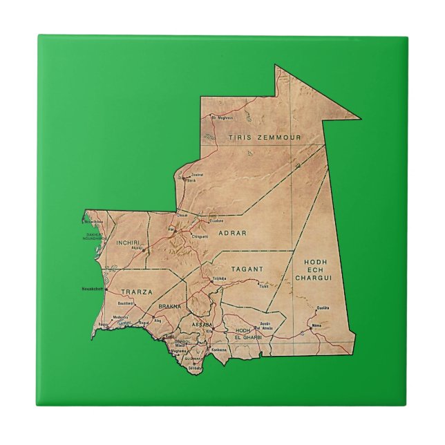Carreau de carte de Mauritanie (Devant)