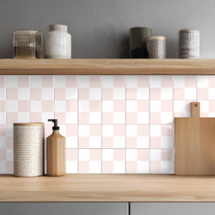 Carreau de céramique à carreaux rose pâle élégant