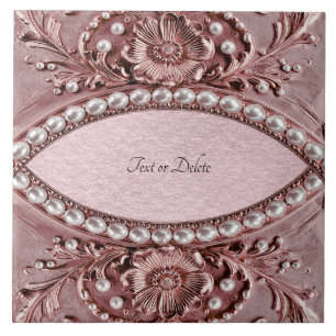 Carreau de céramique à fleur rose