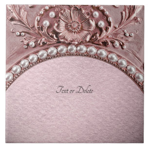 Carreau de céramique à fleur rose