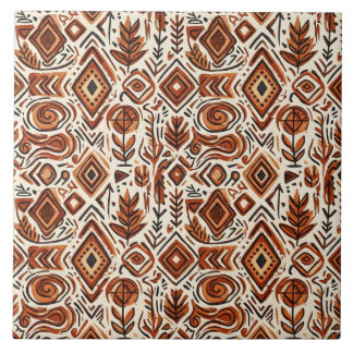 Carreau de céramique à motif africain