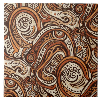 Carreau de céramique à motif africain
