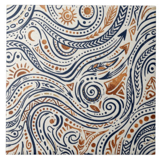 Carreau de céramique à motif africain