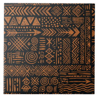 Carreau de céramique à motif africain