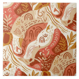 Carreau de céramique à motif africain