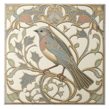 Carreau de céramique Art nouveau avec motif de mos