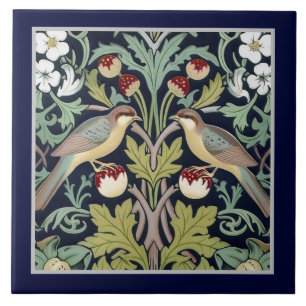 Carreau de céramique - Art Nouveau Oiseaux Floral