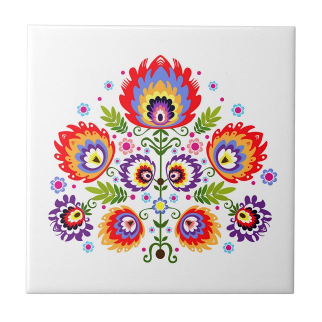 Carreau de céramique avec les gens polonais de (Devant)