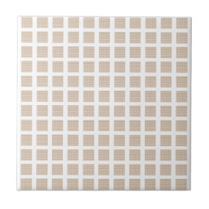 Carreau de céramique beige à rayures carrées