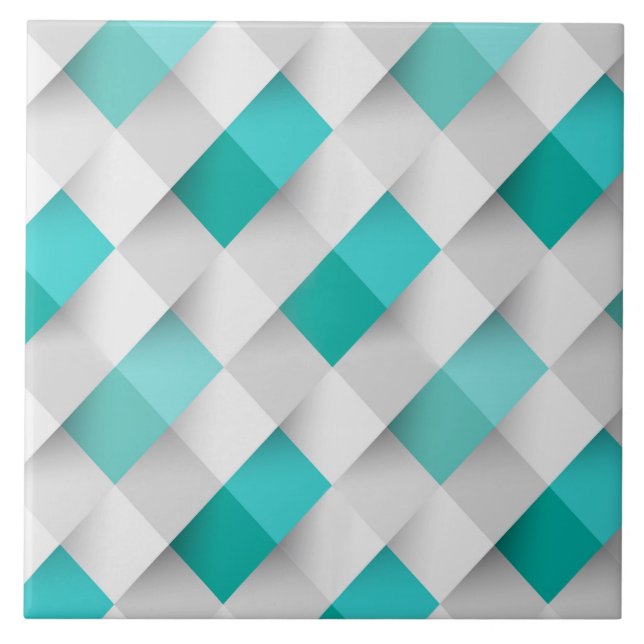 Carreau de céramique blanc et bleu de motif de (Devant)