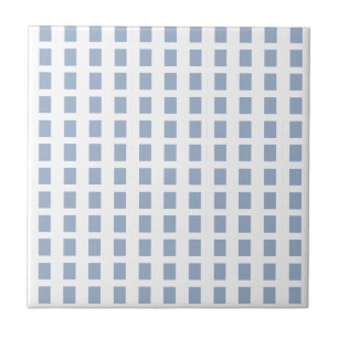 Carreau de céramique bleu et blanc à rayures carré