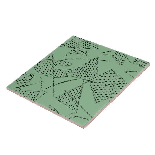 Carreau de céramique : BOOMERANG ATOMIQUE - VERT (Côté)