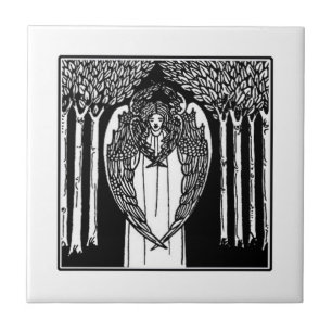 Carreau de céramique d'ange de Nouveau d'art de