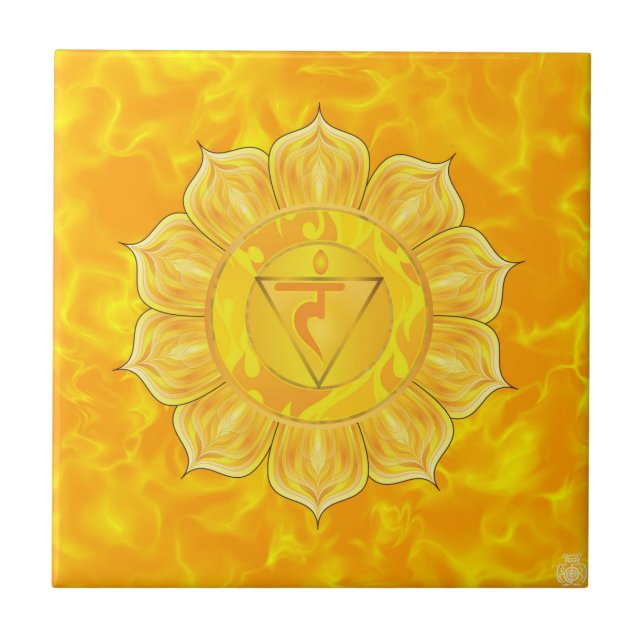 Carreau de céramique de Chakra de plexus solaire (Devant)